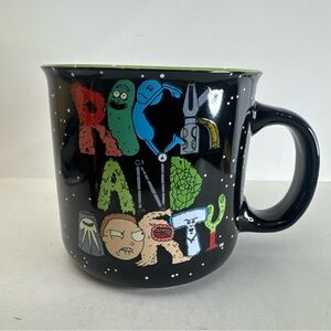Rick and Morty Mug Large Ceramic Coffee Cup Speckled 20oz Cartoon Network EUC